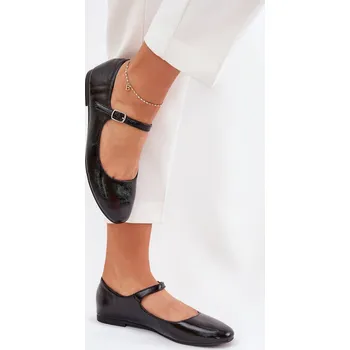 Dámské baleríny Boto Lakované Baletky S Páskem Černé Arrivara Boto černá 3277939