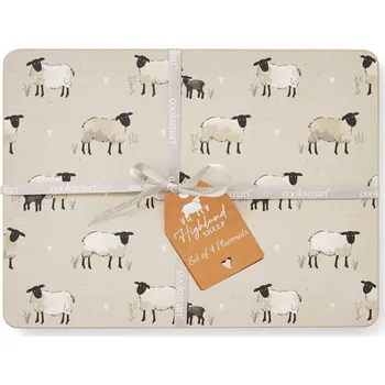 prostírání City Look, Anglie CL - Korkové prostírání Highland sheep, Ovce 4 ks - 30*22 cm