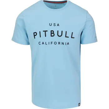 Pánské tričko PitBull West Coast - pánské triko slim fit USA CAL modré L