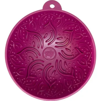 Miska pro psa SodaPup Kulatá lízací podložka, Rajská zahrada - fialová