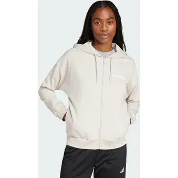 Pánská mikina ADIDAS Mikina Essentials Linear Full-Zip French Terry S BÉŽOVÁ|BÍLÁ