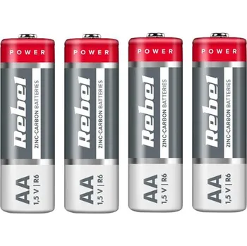 Článková baterie Baterie AA (R6) Zn-Cl REBEL 4ks / shrink BAT0081