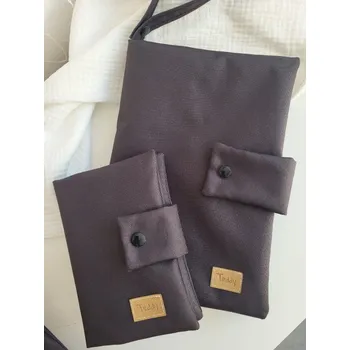 Obal na doklad Malá sada antracit - (plenkovník + obal na očkovací průkaz)