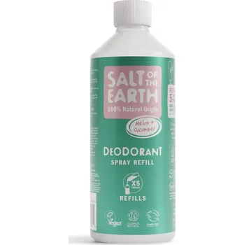 Doplňovací náplň minerální deodorant ve spreji MELON + CUCUMBER 500ml Salt of the Earth
