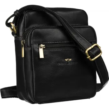 Pánská kožená taška přes rameno černá (GT185)