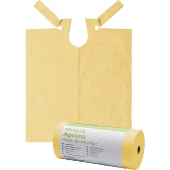 Orbis Dental ORBIS Roušky pro pacienty v roli vázací, papír/fólie, žlutá, 61 × 53 cm, 80 útržků