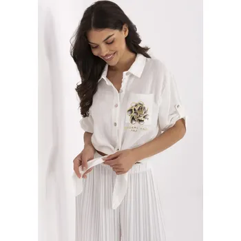 Dámská tunika Elegantní ecru blůza s