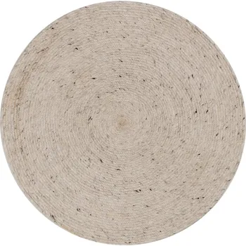 Koberec Ručně tkaný vlněný kulatý koberec ve světle šedé a slonovinové barvě ø 200 cm Takashi – Kave Home ID_1759280