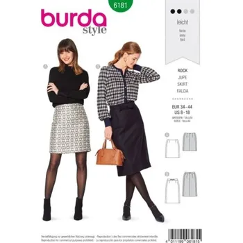 Volný čas Střih na úzkou sukni Burda 6181 -