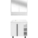 Naturel Koupelnová sestava s umyvadlem a zrcadlovou skříňkou Naturel Lucca 79x70x45 cm bílá lesk LUCCASET80W LUCCASET80W