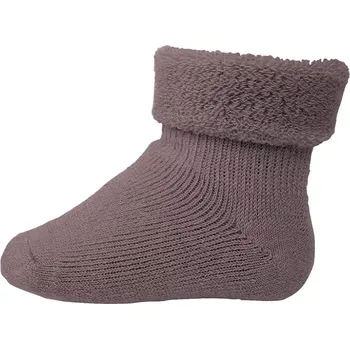 mpDenmark dětské teplé ohrnovací merino ponožky Fialová 19-21 (9-10 cm)