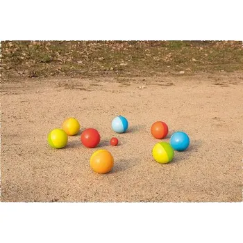 Dřevěná hračka Goki Dřevěné hrací koule na Petanque - 9 kusů, průměr 6 cm