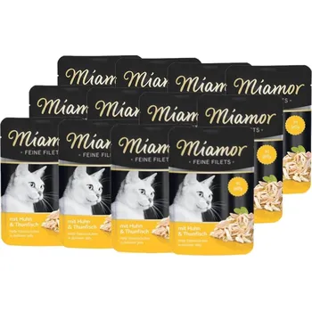 Krmivo pro kočku Miamor Feine Filets - mokré krmivo pro kočky kuřecí filety s tuňákem 12x100g