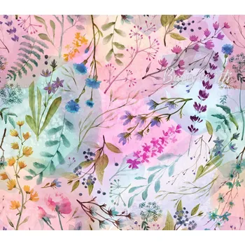 Úplet, Drobné akvarel kvítí (E) (Top kvalitní úplet Bella)