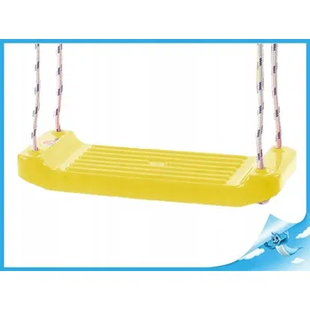 Dětská houpačka Mikro Trading Žlutá plastová houpačka (sedátko) v síťce