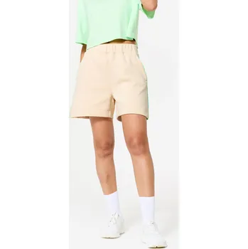 Dámské kraťasy DOMYOS Dámské fitness kraťasy volné XL BÉŽOVÁ|BÍLÁ