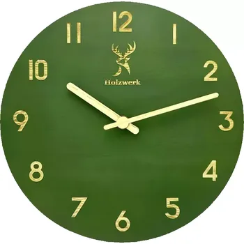 Hodiny Nástěnné hodiny Holzwerk, dřevěné, 25cm, varianty: Zelené
