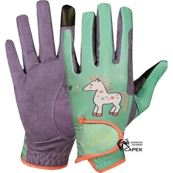 Jezdecké rukavice Dětské rukavice Horka -JOLLY- - Modrá - 10 let