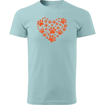 Pánské tričko Grooters Tričko pro pejskaře - Dog Heart Barva: Světle modrá, Velikost: L