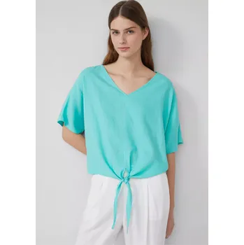 Dámská halenka s.Oliver dámská lněná halenka s vázačkou tyrkysová Velikost: 38
