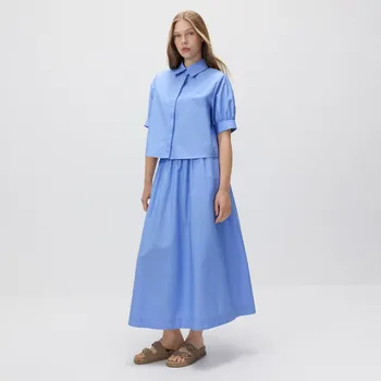 Dámská sukně Reserved - Bavlněná midi sukně - modrá - 6752B-55X - 6752B-55X-XL