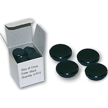 Dekorativní magnet RON Magnety průměr 13 mm - černá / 8 ks