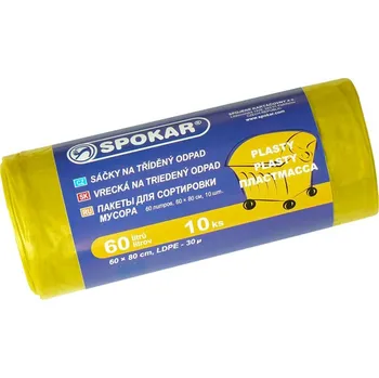 Pytle na odpadky Sáčky na tříděný odpad 60x80, 60 litrů - žluté / 10 ks
