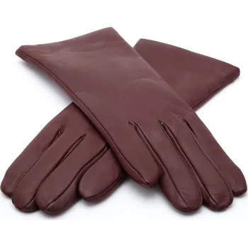 Rukavice Barevné hladké dámské kožené rukavice Barva: Bordó, Velikost: 7