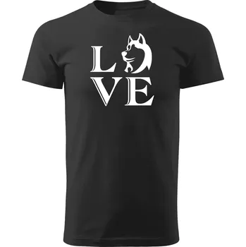 Pánské tričko Grooters Tričko pro pejskaře - Dog love Barva: Černá, Velikost: XL