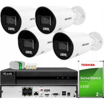 Bezpečnostní kamera Monitorovací systém pro 4 IP kamery 6MPX Smart Hybrid Hikvision Acusense LED+IR + 2TB