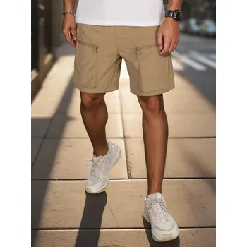 Pánské kraťasy Pánské khaki kapsáčové kraťasy DStreet hnědá 3333489