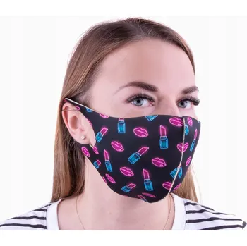 Plynová maska Ochranná neoprenová maska na obličej, opakovaně použitelná - Lipstick S/M