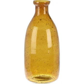 Váza Home Styling Collection Skleněná láhev, průměr 10 cm, žlutá