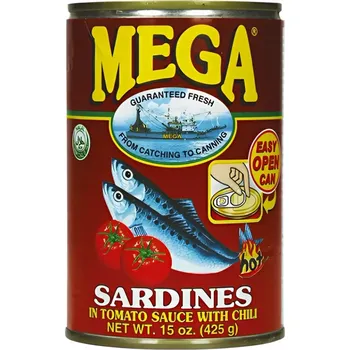 konzervovaná ryba Mega Sardinky v rajčatové omáčce s chilli 425 g