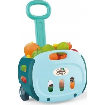 Hra na obchod Nákupní vozík s příslušenstvím modrý pro děti