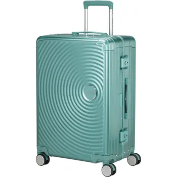 American Tourister Soundbox Alu spinner 68 cestovní kufr, Barva Dusty Turquoise A644