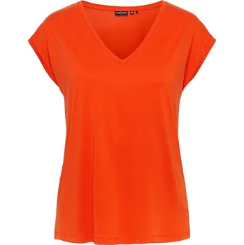 Tričko Pieces Tangerine Tango 1128601 12 (M)