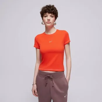 Dámské tričko Nike Tričko W Nsw Chll Knt Md Crp Gls Červená Xs