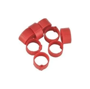 Chov hospodářského zvířete Kroužky zámkové pro slepice, 25 kusů - 16 mm Barva: červená