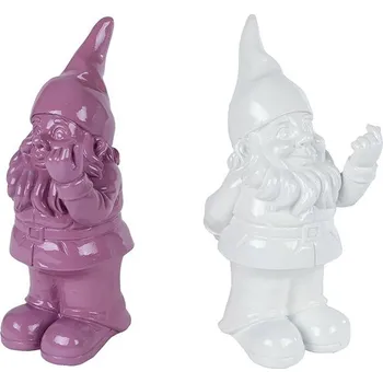 Pokladnička Pokladnička trpaslík porcelánový 8x7 x20 cm - mix barev (fialová, bílá)