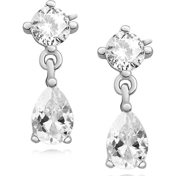 Náušnice Stříbrné visací náušnice s čirými zirkony - Meucci SLE243