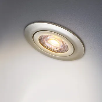 Stojací lampa monzana® LED vestavná svítidla Krog 6 ks – teplá bílá, 5 W, stříbrná