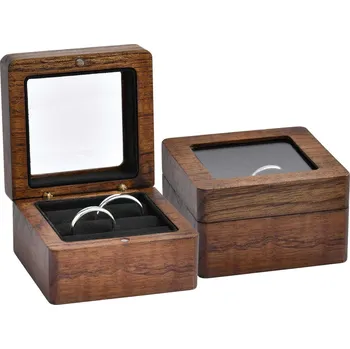 Dárková krabička Dřevěná krabička na snubní prsteny 67x67x40 mm 5820226701