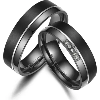 Prsten Snubní prsteny Black Titanium Black eye