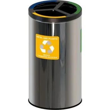 Odpadkový koš Interiérový nerezový koš 3x25 L - Stream triple