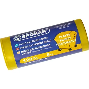 Pytle na odpadky Sáčky na tříděný odpad 120 litrů - žluté / 8 ks