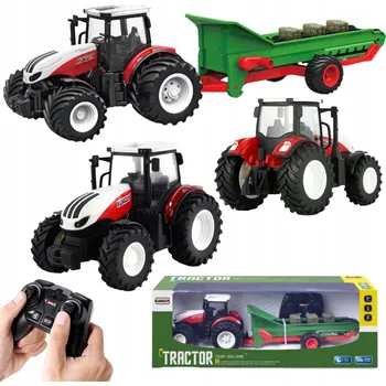 autíčko Traktor s přívěsem na dálkové ovládání Sapphire Kids zelený LED 1:24