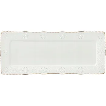 Talíř VILLA ITALIA Obdélníkový porcelánový podnos 31,5 cm x 13 cm LORETTA