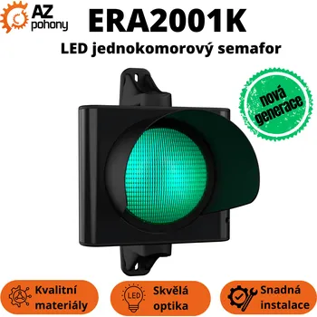 Maják ERA200 1K - LED jednokomorový semafor s průměrem komory 200 mm