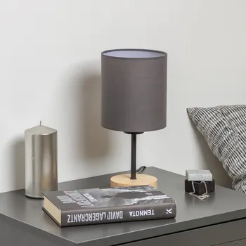 Lampička Brilagi Brilagi - Stolní lampa NUBILA WOOD 1xE27/25W/230V dub/antracit + záruka 3 roky